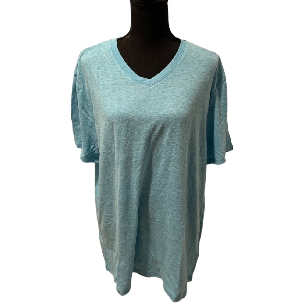 Thread 4 Thought Men's Triblend Short Sleeve V-neck Tee in Aqua  NWT